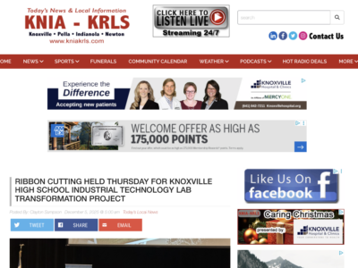 Ribbon Cutting Held Thursday for Knoxville High School Industrial Technology Lab Transformation Project